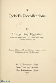 Cover of: A Rebel's recollections.