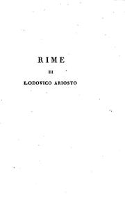 Cover of: Rime e satire di Lodovico Ariosto