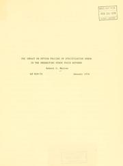 Cover of: The impact on option pricing of specification error in the underlying stock price returns