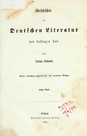 Cover of: Geschichte der deutschen Literatur seit Lessing's Tod.