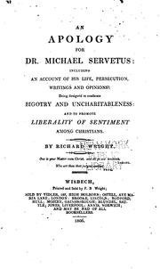 Cover of: apology for Dr. Michael Servetus | Wright, Richard