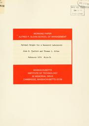 Cover of: Optimal height for a research laboratory by Alan R. Fusfeld