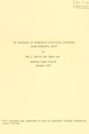 Cover of: The variances of regression coefficient estimates using aggregate data by Roy E. Welsch