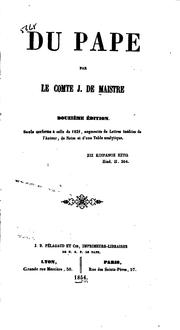 Cover of: Du pape by Joseph Marie de Maistre