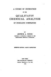 Cover of: course of instruction in the qualitativ chemical analysis of inorganic substances