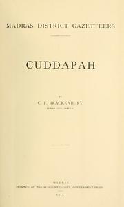 Cover of: Cuddapah