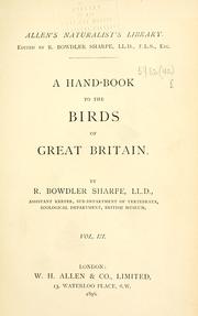 Cover of: Hand-book to the birds of Great Britain. | Richard Bowdler Sharpe