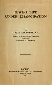 Cover of: Jewish life under emancipation