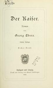 Cover of: Der Kaiser: Roman.