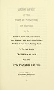 Cover of: Reports of the selectmen and town treasurer and the superintendent of public schools of the Town of Newmarket, for the year .. by Newmarket (N.H. : Town)