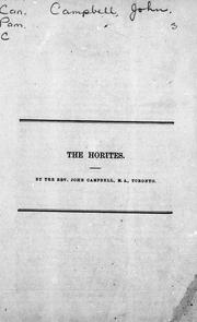 Cover of: The Horites