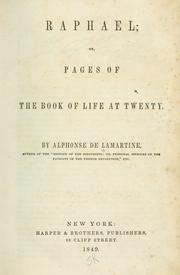 Cover of: Raphael: or Pages of the book of life at twenty.