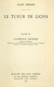 Cover of: Le tueur de lions