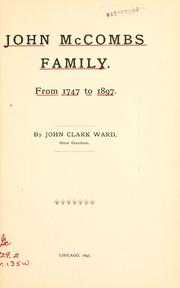 Cover of: John McCombs family from 1747 to 1897