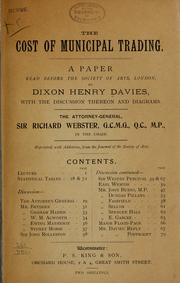 Cover of: The cost of municipal trading. by Dixon Henry Davies, Dixon Henry Davies