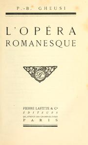 Cover of: opéra romanesque.