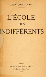 Cover of: école des indifférents.