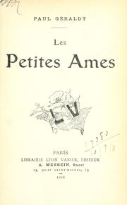 Cover of: Les petites ames.