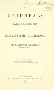 Cover of: An gaidheal by 