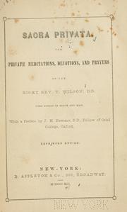 Cover of: Sacra privata by Wilson, Thomas