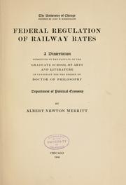 Cover of: Federal regulation of railway rates