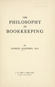 Cover of: The philosophy of bookkeeping