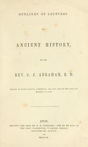 Cover of: Outlines of lectures on ancient history