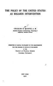 Cover of: The policy of the United States as regards intervention. by Martin, Charles E.