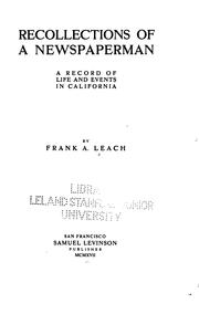 Cover of: Recollections of a newspaperman by Frank Aleamon Leach