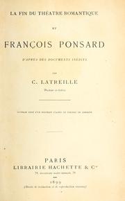 Cover of: fin du théâtre romantique et François Ponsard, d'apres des documents inédits ...