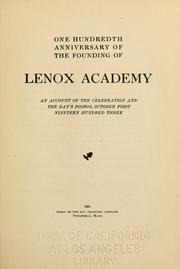 One hundredth anniversary of the founding of Lenox Academy
