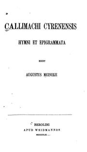 Cover of: Hymni et epigrammata by Callimachus.