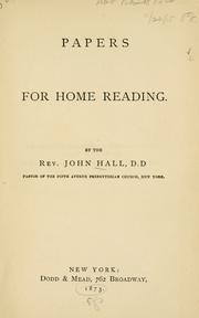 Cover of: Papers for home reading