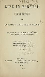 Cover of: Life in earnest. by Hamilton, James