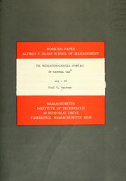 Cover of: The regulation-induced shortage of natural gas