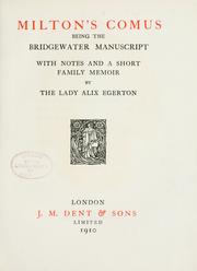 Cover of: Milton's Comus by John Milton