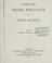 Cover of: English prose writings of John Milton