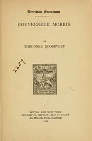 Cover of: Gouverneur Morris by Theodore Roosevelt