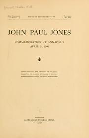 Cover of: John Paul Jones: commemoration at Annapolis, April 24, 1906.