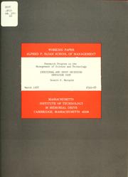 Cover of: Individual and group decisions involving risk