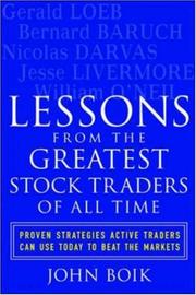 Cover of: Lessons from the Greatest Stock Traders of All Time by John Boik