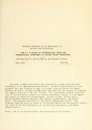 Cover of: The R & D factor in international trade and international investment of United States industries by William H. Gruber