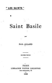 Cover of: Saint Basile by Allard, Paul