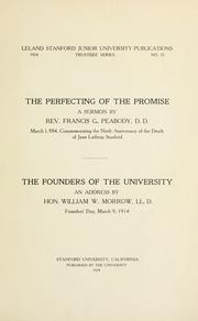 Cover of: The perfecting of the promise by Francis Greenwood Peabody