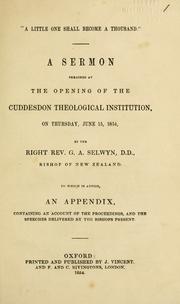 "A  little one shall become a thousand" by Church of England. Diocese of New Zealand. Bishop (1841-1867 : Selwyn)