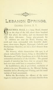 Cover of: A sketch of Lebanon Springs ... | Daniel Gale