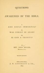 Cover of: Questions awakened by the Bible.