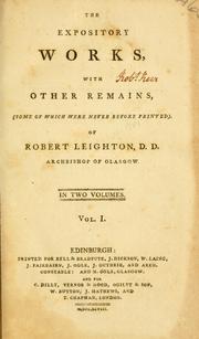 Cover of: The expository works by Leighton, Robert