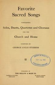 Cover of: Favorite sacred songs: containing solos, duetts, quartettes and choruses for the church and home