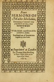 Cover of: Foure sermons of Maister Iohn Calvin by Jean Calvin